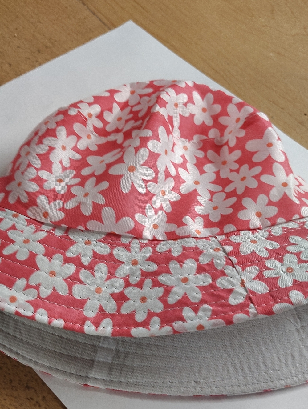 Women's Pink Floral Reversible Bucket Hat